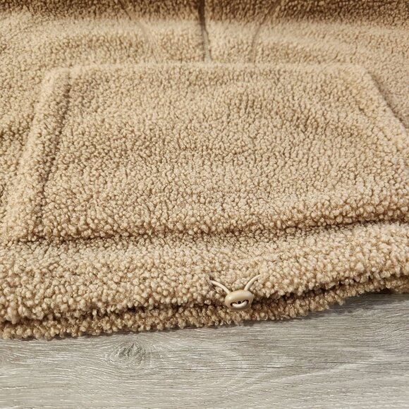 Bailey 44 Tan Sherpa Oversized Cropped Funnel Neck Pullover 1/2 Zip Women's XL - Picture 8 of 13